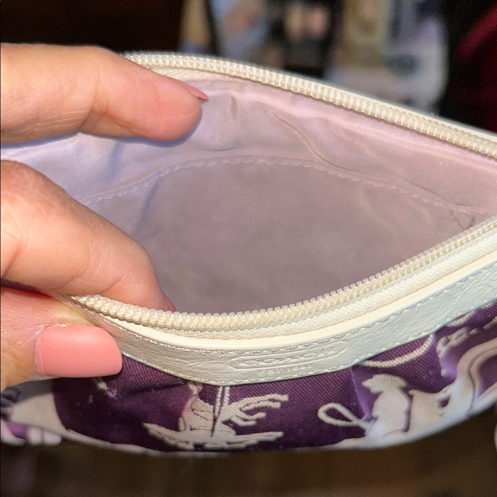Coach Purple and Cream Wristlet - Picture 11 of 15